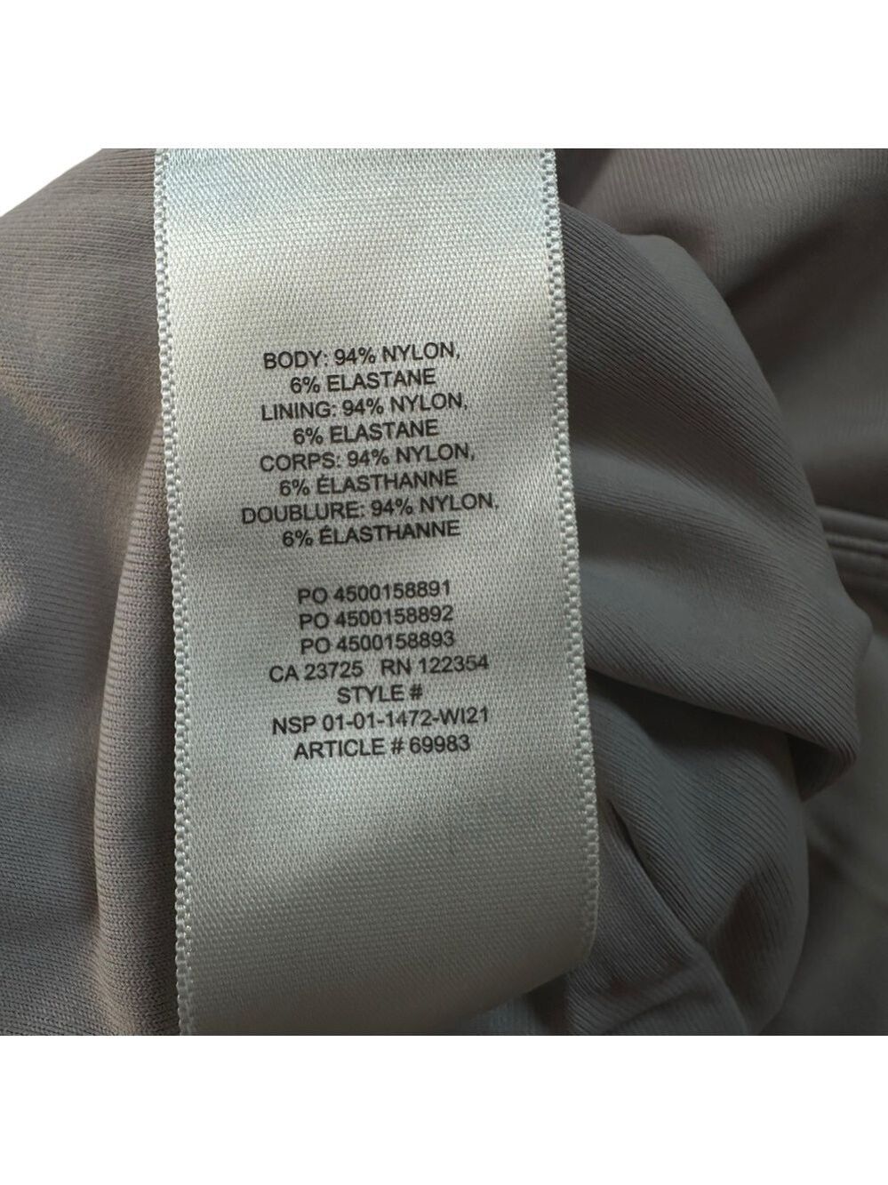 Aritzia Babaton Contour Deep Taupe Sleeveless Square Neck Bodysuit Size Large - Picture 11 of 12